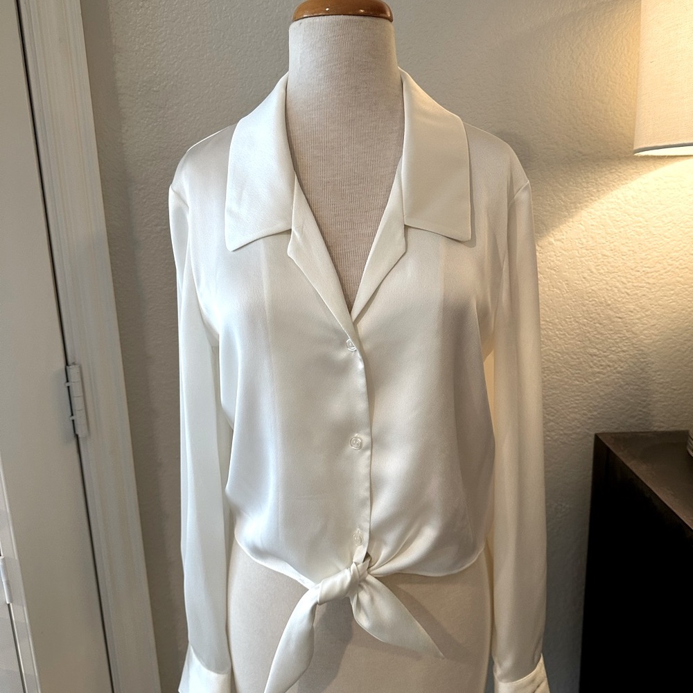 Size small crop silk shirt